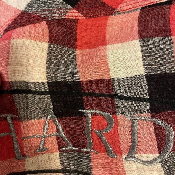 Don Ed Hardy Men's Skull Beaded Button Down Plaid Shirt Size Small - Picture 8 of 8